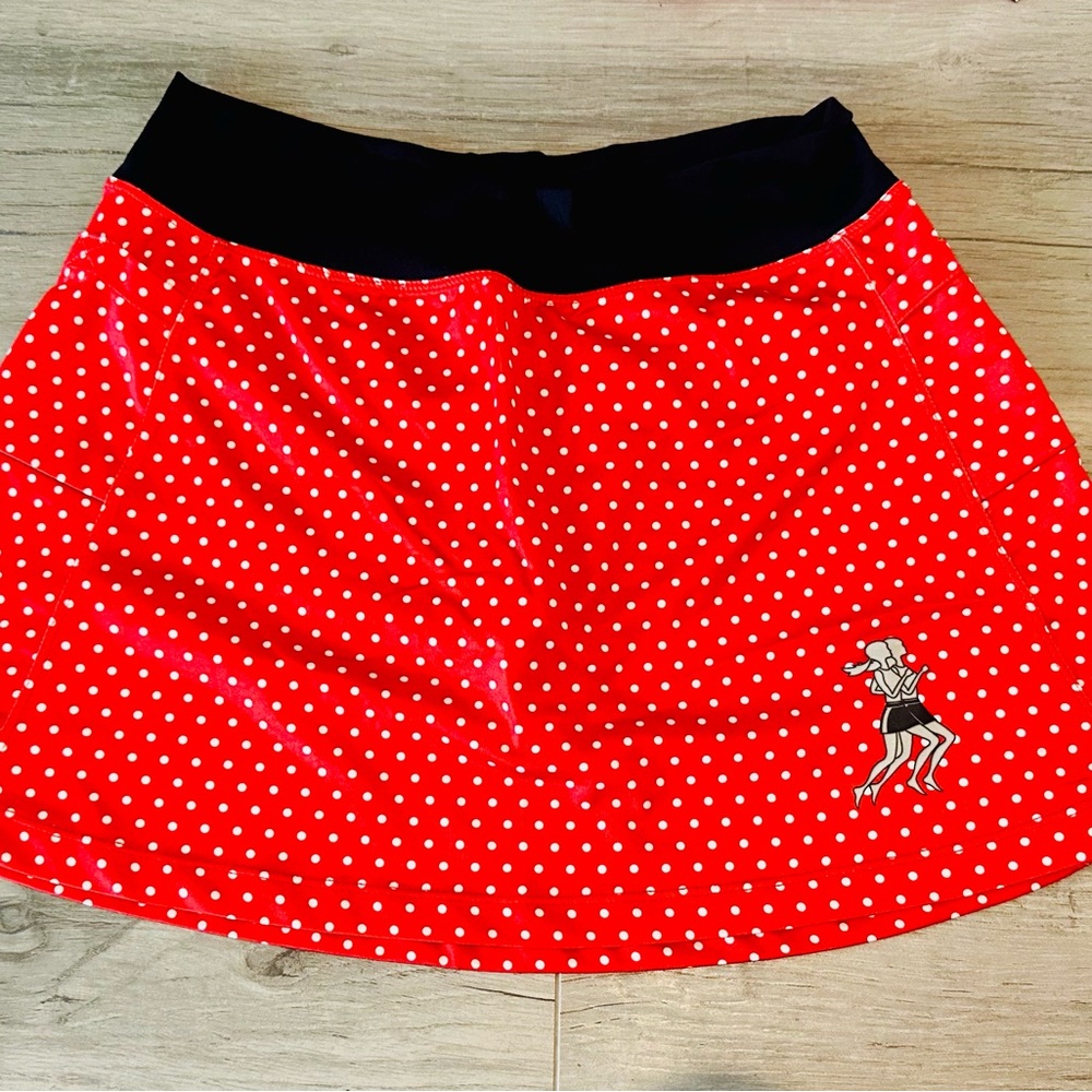 Running Skirts Red Polka Dot Minnie Size 3 w Briefs Golf Pickle Workout Skirt